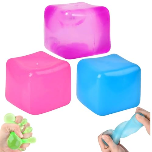 3 Stück Squishy Stressbälle- Doh Fidget Cube, Sensory Stress Balls | Stress Spielzeug für Kinder Erwachsene, antistressball- stressball Kinder für ADHD Autismus Geburtstag Geschenke(3 pcs) von AIDODIA