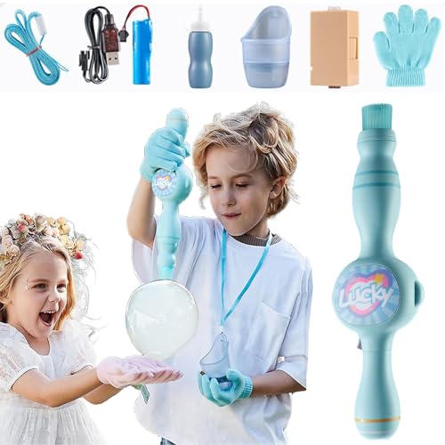 Rauch Seifenblasenmaschine | Smoke Bubble Machine mit elastischem Raucheffekt, Seifenblasen Maschinenstab Mit Buntem Licht Für Kinder, Partys, Foto, Nebel Requisiten Leichtbauweise (Blau) von AIDODIA