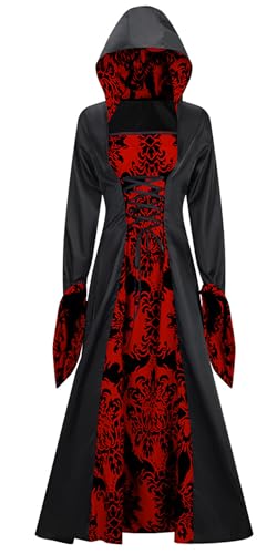 AIEOE Damen Halloween Erwachsenenkostüm Hexenkostüme Renaissance Kleid Vintage Mittelalter Kleid Rot 3XL AIEOE Damen Halloween Erwachsenenkostüm Hexenkostüme Renaissance Kleid Vintage Mittelalter Kleid Rot 3XL von AIEOE