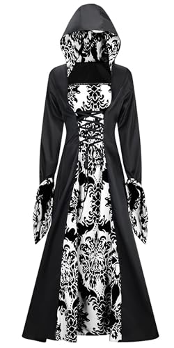 AIEOE Damenkostüm mit geschnürter Taille, Vampir-Kostüm, Gothic-Stil, Halloween-Kleid, Weiß, Größe M AIEOE Damenkostüm mit geschnürter Taille, Vampir-Kostüm, Gothic-Stil, Halloween-Kleid, Weiß, Größe M von AIEOE