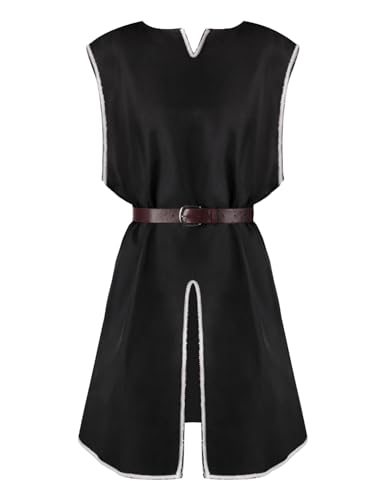 AIEOE Halloween-Kostüm für Herren, Korsett, Bühnenauftritte, Weste, Vintage-Wikinger-Tunika mit Gürtel, Mittelalter-Tunika, Schwarz, Größe XL AIEOE Halloween-Kostüm für Herren, Korsett, Bühnenauftritte, Weste, Vintage-Wikinger-Tunika mit Gürtel, Mittelalter-Tunika, Schwarz, Größe XL von AIEOE