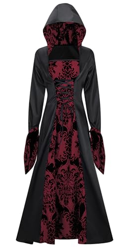 AIEOE Halloween Vampir-Kostüm für Damen, Hexenkleid, böse Königin-Kostüm, Reißverschluss an der Taille, Lila, Größe 3XL AIEOE Halloween Vampir-Kostüm für Damen, Hexenkleid, böse Königin-Kostüm, Reißverschluss an der Taille, Lila, Größe 3XL von AIEOE