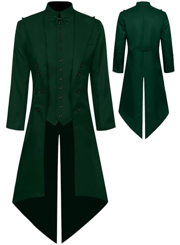 AIEOE Herren Mittelalter Kostüm Halloween Renaissance Steampunk Jacke Viktorianisches Kostüm Frack Gothic Smoking Grün L AIEOE Herren Mittelalter Kostüm Halloween Renaissance Steampunk Jacke Viktorianisches Kostüm Frack Gothic Smoking Grün L von AIEOE