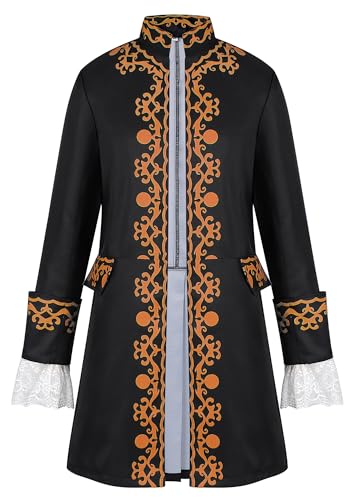 AIEOE Herren Steampunk Vintage Gothic Jacke Retro Viktorianischen Gehrock Halloween Kostüm Mittelalter Frack Jacke Schwarz XXL AIEOE Herren Steampunk Vintage Gothic Jacke Retro Viktorianischen Gehrock Halloween Kostüm Mittelalter Frack Jacke Schwarz XXL von AIEOE