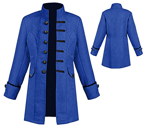 AIEOE - Junge Steampunk Gothic Jacke Langarm Mittelalter Mini Mantel Cosplay Renaissance Kostüm Halloween Gothic Gehrock - Kind - Blau - 145 AIEOE - Junge Steampunk Gothic Jacke Langarm Mittelalter Mini Mantel Cosplay Renaissance Kostüm Halloween Gothic Gehrock - Kind - Blau - 145 von AIEOE