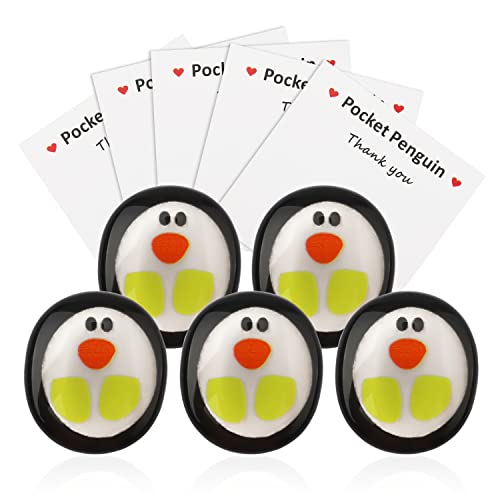 AIEX 5 Stück Mini Pocket Penguin Hug, Niedlich Pinguin Spielzeug Ermutigende Geschenke mit Ermutigender Grußkarte zur Ermutigung von AIEX