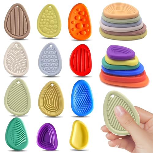 12er-Pack Sinnes-Fidget-Spielzeug, Sorgensteine für Kinder mit Autismus, Leise kleine Fidgets für Klassenpreise, Angstlindernde Beruhigungsspielzeuge für Kinder (Color Mixing) 12er-Pack Sinnes-Fidget-Spielzeug, Sorgensteine für Kinder mit Autismus, Leise kleine Fidgets für Klassenpreise, Angstlindernde Beruhigungsspielzeuge für Kinder (Color Mixing) von AIFKUGY