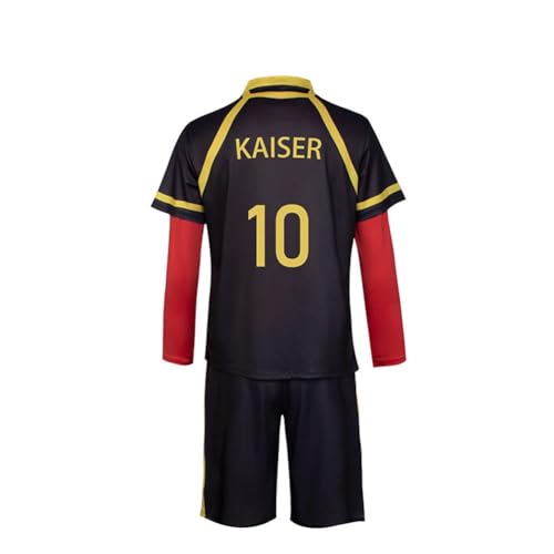 AIGOUT Anime Blue Lock Cosplay Fußball Outfit Michel Caesar Trikot Deutschland Team Schwarz und Rot Fußball Sportbekleidung Trainingsanzüge Shorts Sets für Halloween Fasching Kostüm (Nr.10 Jersey, L) AIGOUT Anime Blue Lock Cosplay Fußball Outfit Michel Caesar Trikot Deutschland Team Schwarz und Rot Fußball Sportbekleidung Trainingsanzüge Shorts Sets für Halloween Fasching Kostüm (Nr.10 Jersey, L) von AIGOUT
