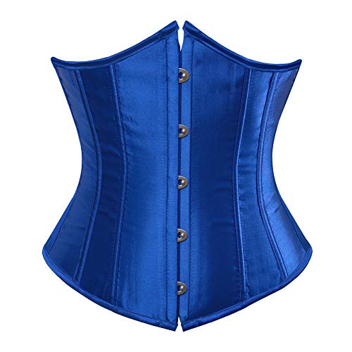 AIGOUT Damen Satin Unterbrustkorsett - Court-Style Schnürung, Shapewear, trägerloses Hochzeitskorsett mit Taillenmieder & Bauchkontrolle, Knochen Taille Training Korsetts für Übergröße (Blau, 3XL) AIGOUT Damen Satin Unterbrustkorsett - Court-Style Schnürung, Shapewear, trägerloses Hochzeitskorsett mit Taillenmieder & Bauchkontrolle, Knochen Taille Training Korsetts für Übergröße (Blau, 3XL) von AIGOUT