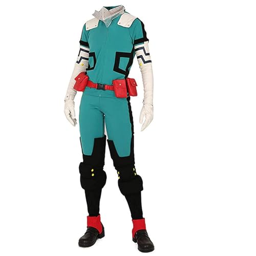 AIGOUT Herren Todoroki Shouto/Izuku Midoriya Cosplay Kostüm Uniform Outfit HMA Halloween Kostüm Anzug Uni Kampfanzug Komplettes Set Uniformen für Verkleidung (Midoriya Izuku, XXL) von AIGOUT
