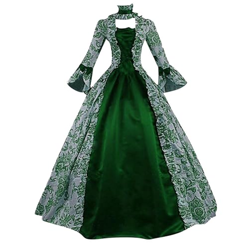 AIGOUT Kleider für Damen, Halloween, Mittelalterkleid, Hof, Gothic-Kleid, Damen, Vintage-Renaissance-Kleid, Übergröße, Korsett, Swingkleid, Cosplay, Party, Fancy Dres (Typ 10, XXL) von AIGOUT