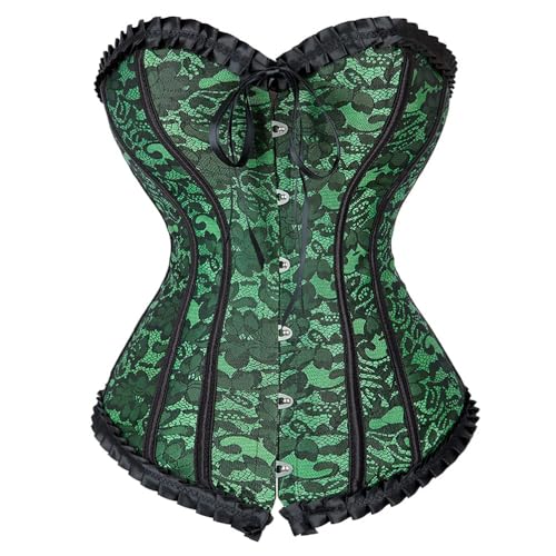 AIGOUT Renaissance-Korsett, Bustier, Bodyshaper-Oberteil, Spitze, Blumenmuster, Fischgrätenmuster, Vintage-Stil, Brokat-Korsett, Hochzeitsschnürung, Shapewear für Damen, Grün, Größe S AIGOUT Renaissance-Korsett, Bustier, Bodyshaper-Oberteil, Spitze, Blumenmuster, Fischgrätenmuster, Vintage-Stil, Brokat-Korsett, Hochzeitsschnürung, Shapewear für Damen, Grün, Größe S von AIGOUT