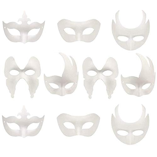 AIGOUT Weiße Unbemalte DIY-Maske - 10 Stück Anonyme Masken zum Bemalen für Kinder, Halloween, Karneval, Cosplay - Handgemaltes Design Maskenball Party AIGOUT Weiße Unbemalte DIY-Maske - 10 Stück Anonyme Masken zum Bemalen für Kinder, Halloween, Karneval, Cosplay - Handgemaltes Design Maskenball Party von AIGOUT