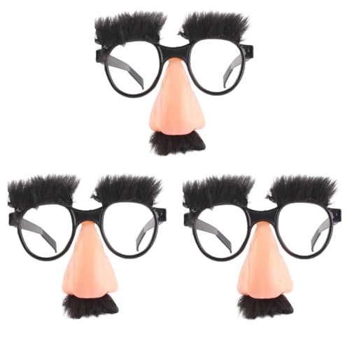 Lustige Brille, Augenbrauen und Schnurrbart, große Nase, Kostümbrille, Verkleidungsbrille, lustige Halloween-Brille mit großer Nase für Halloween-Kostümparty-Dekoration, Erwachsenenversion, 3er-Pack ( Lustige Brille, Augenbrauen und Schnurrbart, große Nase, Kostümbrille, Verkleidungsbrille, lustige Halloween-Brille mit großer Nase für Halloween-Kostümparty-Dekoration, Erwachsenenversion, 3er-Pack ( von AIGOUT