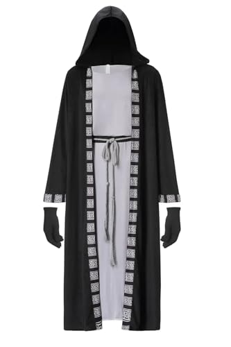 AIHERQG Böser Vampir Cosplay Kapuzenmantel Herren Zauberer Mittelalter Mönch Priester Kostüm Halloween Teufel Magier Darsteller Kleid(XXL) von AIHERQG