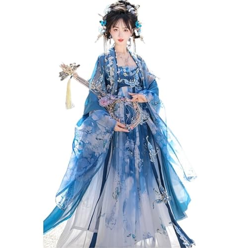 AIHERQG Chinesische Hanfu Weibliche Tang Schwere Industrie Stickerei Frische Fee Rock Traditionellen Kostüm Hanfu Set(M) von AIHERQG