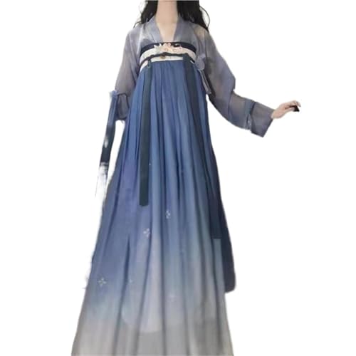 AIHERQG Frauen Chinesisches Traditionelles Cosplay Kostüm Hanfu Antikes Kleid Geburtstagsparty Kleid Übergröße XL(Blue1,S) von AIHERQG