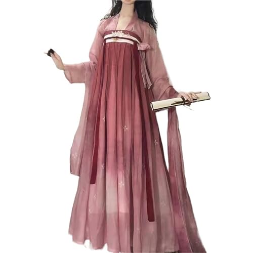AIHERQG Frauen Chinesisches Traditionelles Cosplay Kostüm Hanfu Antikes Kleid Geburtstagsparty Kleid Übergröße XL(Red1,M) von AIHERQG