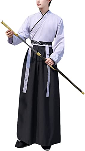 AIHERQG Hanfu-Herrenanzug im chinesischen Stil, langärmelige Robe, antike Drachenrobe, antikes Kostüm, Kampfkunstgruppe(M) von AIHERQG