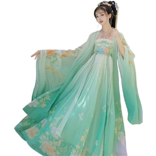 AIHERQG Hanfu-Kleid for Damen, traditionell, Chinesisch, Vintage, Hanfu, Halloween, Karneval, Cosplay-Kostüm, Hanfu-Kleid, Übergröße XL(Green1,M) von AIHERQG