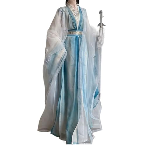 AIHERQG Hanfu im chinesischen Stil – Damenkleidung, Tang-Hemd mit langen Ärmeln, schwere Stickerei, traditionelles Alltagskleid(Suit 1,L) von AIHERQG