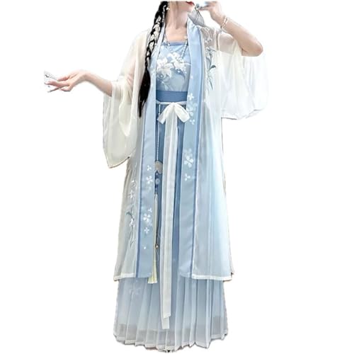 AIHERQG Plus Size 10XL Hanfu-Kleid for Damen, antike chinesische Sets, übergroßes Cosplay-Kostüm, Vintage, hellblaues Partykleid(S) von AIHERQG