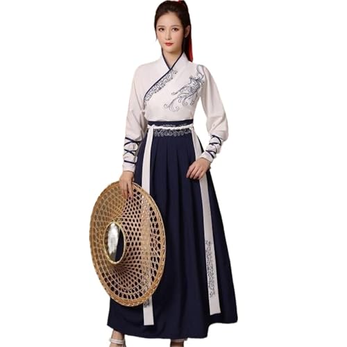 AIHERQG Unisex Erwachsene Kampfstil Hanfu Weiblich Traditionelle Chinesische Kleidung Kreuzkragen Han Anzug Männlich Antikes Cosplay Paarkostüm(Color4,L) von AIHERQG