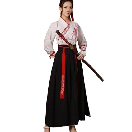 AIHERQG Unisex Erwachsene Kampfstil Hanfu Weiblich Traditionelle Chinesische Kleidung Kreuzkragen Han Anzug Männlich Antikes Cosplay Paarkostüm(Color5,XXL) von AIHERQG