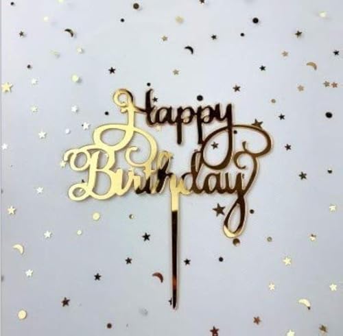 AILEXI 1 Count Acryl Glitter Kuchen dekorieren Topper - Happy Birthday Gold AILEXI 1 Count Acryl Glitter Kuchen dekorieren Topper - Happy Birthday Gold von AILEXI