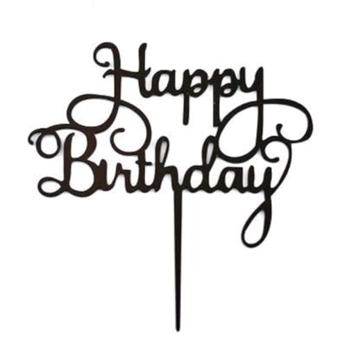 AILEXI 1 Count Acryl Glitter Kuchen dekorieren Topper - Happy Birthday Schwarz AILEXI 1 Count Acryl Glitter Kuchen dekorieren Topper - Happy Birthday Schwarz von AILEXI