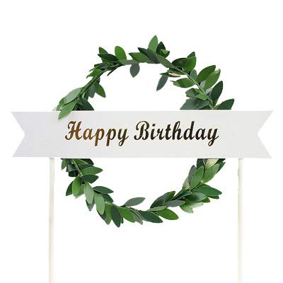 AILEXI Handgemachte 1 Count Glitter Kuchen dekorieren Topper - Happy Birthday Kranz grün AILEXI Handgemachte 1 Count Glitter Kuchen dekorieren Topper - Happy Birthday Kranz grün von AILEXI