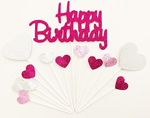 AILEXI Handmade 13 Counts Glitter Cake Decorating Toppers for cupcake and ice-cream - Happy Birthday Pink set AILEXI Handmade 13 Counts Glitter Cake Decorating Toppers for cupcake and ice-cream - Happy Birthday Pink set von AILEXI