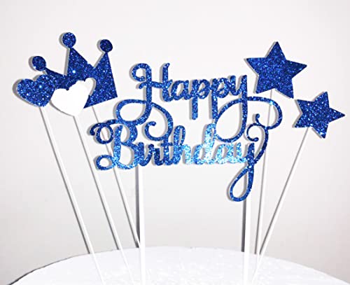 AILEXI Handmade 6 Counts Glitter Cake Decorating Toppers for Cupcake and Ice-Cream - Happy Birthday Glitter Dark Blue Set AILEXI Handmade 6 Counts Glitter Cake Decorating Toppers for Cupcake and Ice-Cream - Happy Birthday Glitter Dark Blue Set von AILEXI