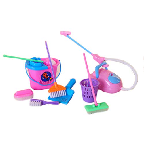 Reinigung Caddy Set, Kinderspielzeug Reinigung 9PCS / Set, Hausreinigung Mop Besen Werkzeuge, so tun, als ob Spielzeug Spielzeug für Jungen Mädchen Puppen Zubehör Farbe Langlebig und praktisch Reinigung Caddy Set, Kinderspielzeug Reinigung 9PCS / Set, Hausreinigung Mop Besen Werkzeuge, so tun, als ob Spielzeug Spielzeug für Jungen Mädchen Puppen Zubehör Farbe Langlebig und praktisch von AILOS