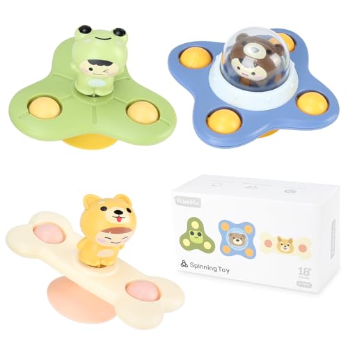 Saugnapf Spielzeug Baby, 3 Stück Spinner Baby, Sicheres Bade Saugnapf Spielzeug Kinder, Cartoon Sensorik Saugnapf Spinner für Geburtstagsgeschenk ab 1 Jahr Saugnapf Spielzeug Baby, 3 Stück Spinner Baby, Sicheres Bade Saugnapf Spielzeug Kinder, Cartoon Sensorik Saugnapf Spinner für Geburtstagsgeschenk ab 1 Jahr von AILUYA