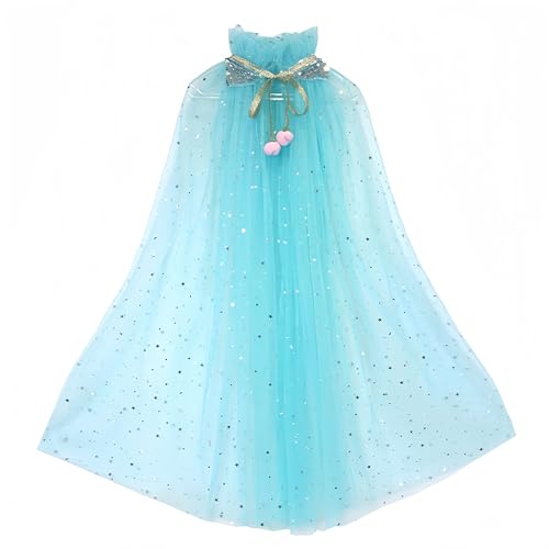 AIMEJZM 70cm Mädchen Prinzessin Cape Glitzern Mesh Cape Kleine Mädchen Rosa Mantel Für Kostüm Party Cosplay Dress Up von AIMEJZM