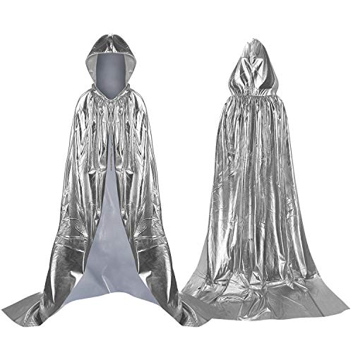 AIMEJZM Halloween Unisex Erwachsene glänzendes Kostüm Cape in voller Länge Gold Mantel glänzend für Männer Frauen von AIMEJZM