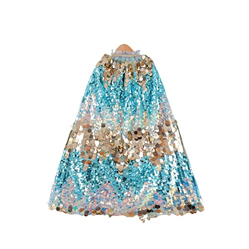 AIMEJZM 65cm Mädchen Prinzessin Cape Bunte Prinzessin Glänzende Umhang Fancy Dress Kostüm Party Cosplay von AIMEJZM