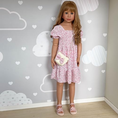 AIMERO Reborn Baby Puppe Mädchen 120 cm 47 Zoll Ganzkörper-Hartvinyl Realistische Blonde Lange Haare Kleinkind Baby Stehendes Mädchen Prinzessin Echtes Kind Größe 5-6 Jahre Sammlerstück Modellpuppe AIMERO Reborn Baby Puppe Mädchen 120 cm 47 Zoll Ganzkörper-Hartvinyl Realistische Blonde Lange Haare Kleinkind Baby Stehendes Mädchen Prinzessin Echtes Kind Größe 5-6 Jahre Sammlerstück Modellpuppe von AIMERO