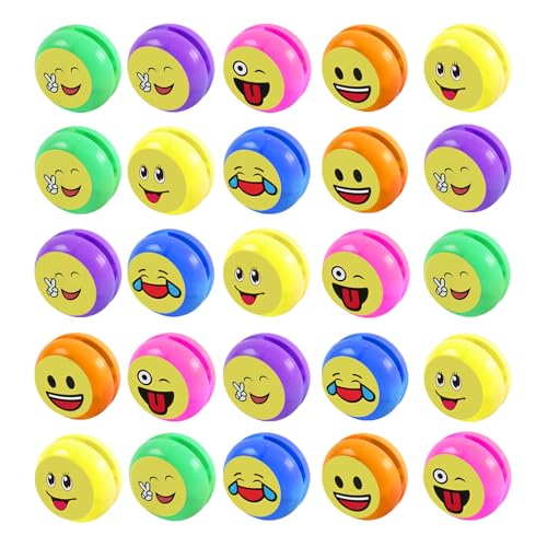 AIMUMEIF YoYo Kinder 30PCS Jojos Kunststoff Mini Jo Jo Balls,Anfänger Schnur Trick Ball Yo Yo für Geburtstagsgeschenke Partys Feiern,Zufälliges Emoticons Muster (30) von AIMUMEIF