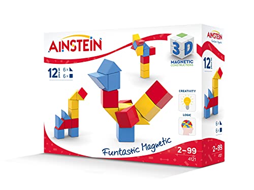 AINSTEIN Creative 12 Magnetbausteine, Rot, Gelb, Blau von AINSTEIN