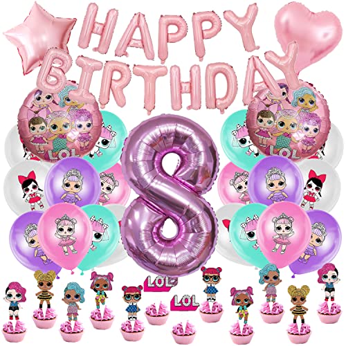 Themenpartydekorationen Set 58 pcs, luftballons, Cupcake Topper, Nummer 8 Ballon, Alles Gute zum Geburtstag Banner, Geburtstag Deko Kindergeburtstag Themenpartydekorationen Set 58 pcs, luftballons, Cupcake Topper, Nummer 8 Ballon, Alles Gute zum Geburtstag Banner, Geburtstag Deko Kindergeburtstag von AIOSUY