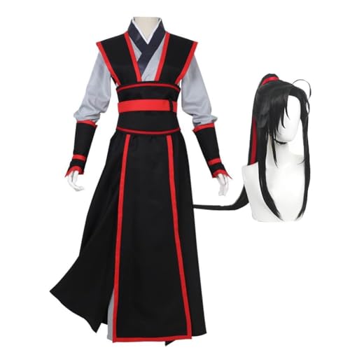 AIPILEI Anime Grandmaster of Demonic Cultivation Mo Dao Zu Shi Cosplay Kostüm Xue Yang Ancient Hanfu Outfits für Halloween Party Karneval Performance (Wei Wuxian mit Perücke, M) von AIPILEI