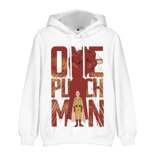 AIPILEI Anime One Punch Man Hoodie Saitama Teacher Same 3D-Druck Kinder Pullover Cartoon Mode Langarm Kordelzug Sweatshirt (Typ 1, 100) von AIPILEI
