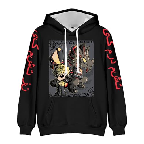 AIPILEI Anime One Punch Man Hoodie Saitama Teacher Same 3D-Druck Kinder Pullover Cartoon Mode Langarm Kordelzug Sweatshirt (Typ 3, 150) von AIPILEI
