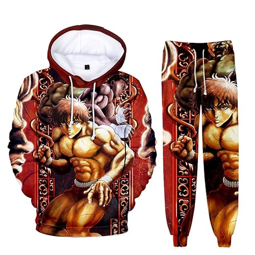 AIPILEI Baki Kapuzenpullover-Outfit-Set, Mädchen und Jungen, 3D-gedrucktes Kapuzen-Sweatshirt, Hanma-Baki-Kapuzenpullover, Hose, Outfit, Cosplay-Anzug, Anime-Merch, Typ 10, 150 AIPILEI Baki Kapuzenpullover-Outfit-Set, Mädchen und Jungen, 3D-gedrucktes Kapuzen-Sweatshirt, Hanma-Baki-Kapuzenpullover, Hose, Outfit, Cosplay-Anzug, Anime-Merch, Typ 10, 150 von AIPILEI