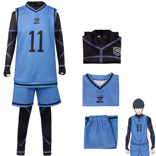 AIPILEI Blue Lock Cosplay Kostüm Outfit - Anime Rollenspiel Isagi Yoichi Bachira Meguru Fußballtrikot Sportbekleidung Uniform Trainingsanzug Trainingsanzüge für Teenager Erwachsene, Nr. 11, L AIPILEI Blue Lock Cosplay Kostüm Outfit - Anime Rollenspiel Isagi Yoichi Bachira Meguru Fußballtrikot Sportbekleidung Uniform Trainingsanzug Trainingsanzüge für Teenager Erwachsene, Nr. 11, L von AIPILEI