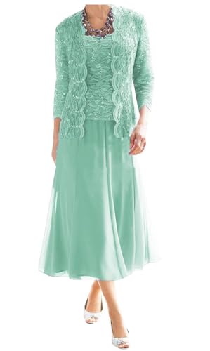 AIPILEI Brautmutter-Kleider in Übergröße, formale Kleider für die Mutter des Bräutigams mit Jacke (13-Mint, 20) von AIPILEI