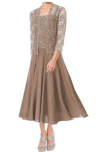 AIPILEI Brautmutter-Kleider in Übergröße mit Jacke, formelles Kleid (07-Taupe, 20) von AIPILEI