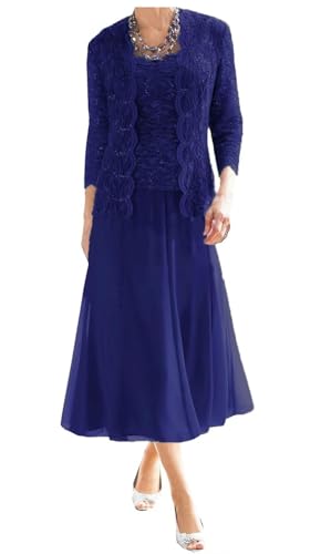 AIPILEI Brautmutter-Kleider in Übergröße mit Jacke (07-königsblau, 20) von AIPILEI